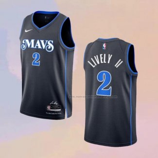 Camiseta Dallas Mavericks Dereck Lively II NO 2 Ciudad 2023-24 Azul