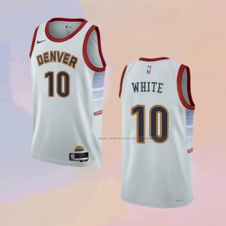 Camiseta Denver Nuggets Jack White NO 10 Ciudad 2022-23 Blanco