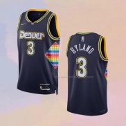 Camiseta Denver Nuggets Nah'Shon Hyland NO 3 Ciudad 2021-22 Azul