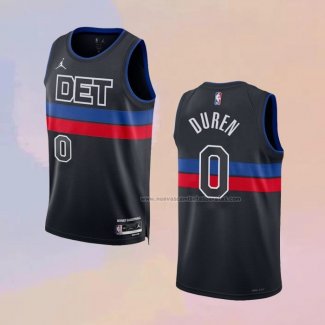 Camiseta Detroit Pistons Jalen Duren NO 0 Statement 2022-23 Negro