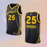 Camiseta Golden State Warriors Lester Quinones NO 25 Ciudad 2023-24 Negro