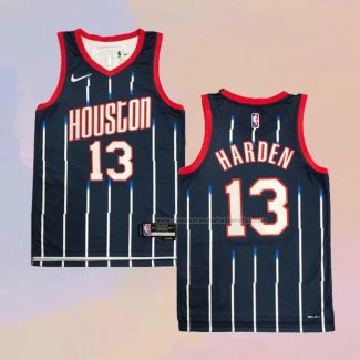 Camiseta Houston Rockets James Harden NO 13 Ciudad 2021-22 Azul