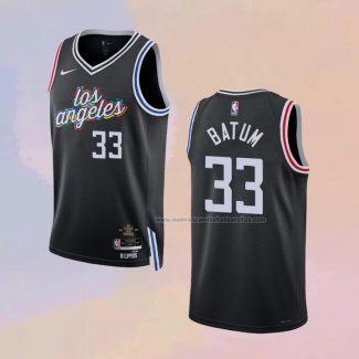 Camiseta Los Angeles Clippers Nicolas Batum NO 33 Ciudad 2022-23 Negro