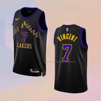 Camiseta Los Angeles Lakers Gabe Vincent NO 7 Ciudad 2023-24 Negro