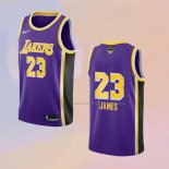 Camiseta Los Angeles Lakers Lebron James NO 23 Statement 2020 Final Bound Violeta