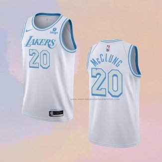 Camiseta Los Angeles Lakers Mac McClung NO 20 Ciudad 2021-22 Blanco