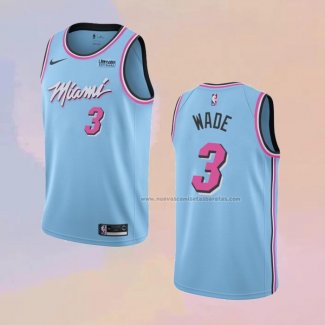 Camiseta Miami Heat Dwyane Wade NO 3 Ciudad Azul