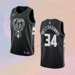 Camiseta Milwaukee Bucks Giannis Antetokounmpo NO 34 Negro