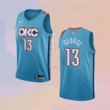 Camiseta Oklahoma City Thunder Paul George NO 13 Ciudad 2018-19 Azul