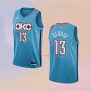 Camiseta Oklahoma City Thunder Paul George NO 13 Ciudad 2018-19 Azul