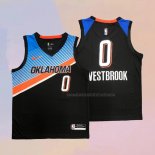 Camiseta Oklahoma City Thunder Russell Westbrook NO 0 Ciudad 2020-21 Negro