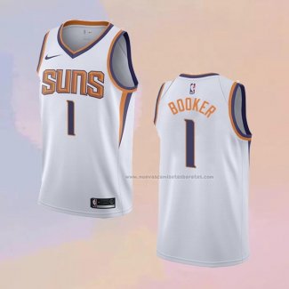 Camiseta Phoenix Suns Devin Booker NO 1 Association Blanco