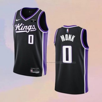 Camiseta Sacramento Kings Malik Monk NO 0 Icon 2023-24 Negro