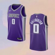 Camiseta Sacramento Kings Tyrese Haliburton NO 0 Icon 2020-21 Negro