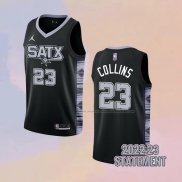 Camiseta San Antonio Spurs Zach Collins NO 23 Statement 2022-23 Negro