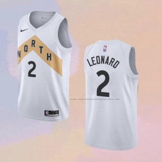 Camiseta Toronto Raptors Kawhi Leonard NO 2 Ciudad 2018 Blanco