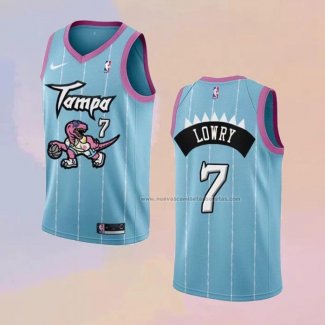 Camiseta Toronto Raptors Kyle Lowry NO 7 Ciudad 2020-21 Rosa Azul