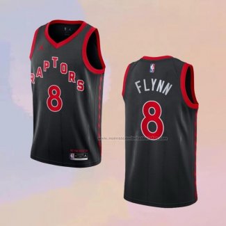 Camiseta Toronto Raptors Malachi Flynn NO 8 Statement 2020-21 Negro