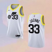 Camiseta Utah Jazz Johnny Juzang NO 33 Association 2022-23 Blanco