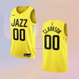 Camiseta Utah Jazz Jordan Clarkson NO 00 Icon 2022-23 Amarillo