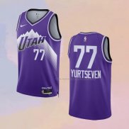 Camiseta Utah Jazz Omer Yurtseven NO 77 Ciudad 2023-24 Violeta