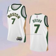 Camiseta Boston Celtics Jaylen Brown NO 7 Ciudad 2023-24 Blanco