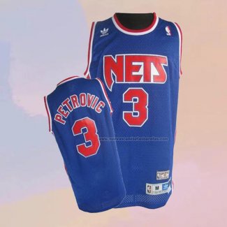 Camiseta Brooklyn Nets Drazen Petrovic NO 3 Retro Azul