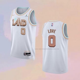 Camiseta Cleveland Cavaliers Kevin Love NO 0 Ciudad 2022-23 Blanco