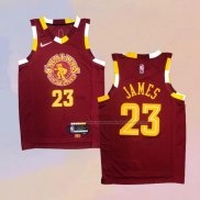 Camiseta Cleveland Cavaliers LeBron James NO 23 Ciudad Rojo