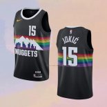 Camiseta Denver Nuggets Nikola Jokic NO 15 Ciudad 2019-20 Negro