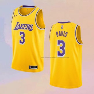 Camiseta Los Angeles Lakers Anthony Davis NO 3 Icon 2020-21 Amarillo