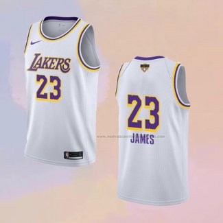 Camiseta Los Angeles Lakers Lebron James NO 23 Association 2020 Final Bound Blanco