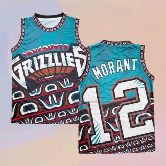 Camiseta Memphis Grizzlies Ja Morant NO 12 Mitchell & Ness Big Face Verde2