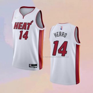 Camiseta Miami Heat Tyler Herro NO 14 Association 2021-22 Blanco