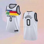 Camiseta Minnesota Timberwolves D'angelo Russell NO 0 Ciudad 2022-23 Blanco