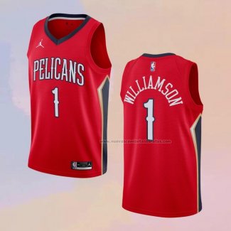 Camiseta New Orleans Pelicans Zion Williamson NO 1 Statement 2020-21 Rojo