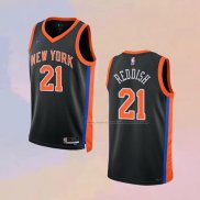 Camiseta New York Knicks Cam Reddish NO 21 Ciudad 2022-23 Negro