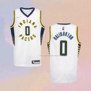 Camiseta Nino Indiana Pacers Tyrese Haliburton NO 0 Association 2022-23 Blanco