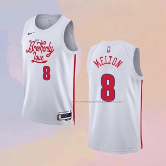 Camiseta Philadelphia 76ers De'Anthony Melton NO 8 Ciudad 2022-23 Blanco