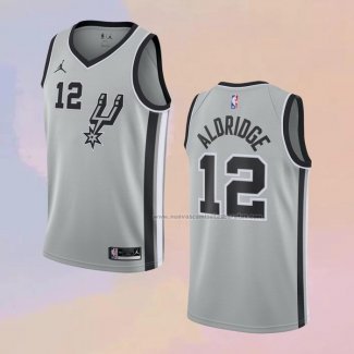 Camiseta San Antonio Spurs LaMarcus Aldridge NO 12 Statement Gris