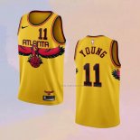 Camiseta Atlanta Hawks Trae Young NO 11 Ciudad 2021-22 Amarillo