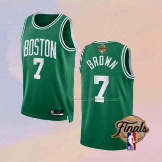 Camiseta Boston Celtics Jaylen Brown NO 7 Icon 2022 NBA Finals Verde