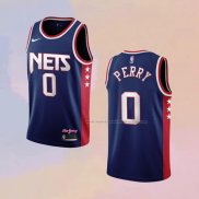 Camiseta Brooklyn Nets Reggie Perry NO 0 Ciudad 2021-22 Azul