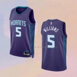 Camiseta Charlotte Hornets Mark Williams NO 5 Statement 2022-23 Violeta