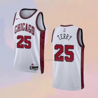 Camiseta Chicago Bulls Dalen Terry NO 25 Ciudad 2022-23 Blanco