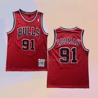 Camiseta Chicago Bulls Dennis Rodman NO 91 Mitchell & Ness 1996-97 Rojo