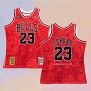 Camiseta Chicago Bulls Michael Jordan NO 23 Mitchell & Ness Hebru Brantley Rojo