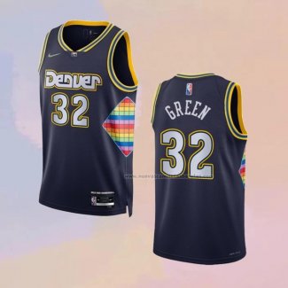 Camiseta Denver Nuggets Jeff Green NO 32 Ciudad 2021-22 Azul