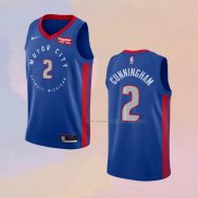 Camiseta Detroit Pistons Cade Cunningham NO 2 Ciudad 2020-21 Azul