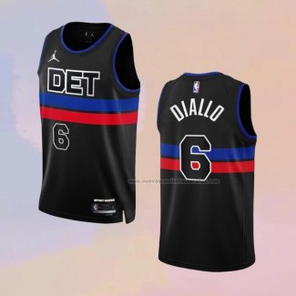 Camiseta Detroit Pistons Hamidou Diallo NO 6 Statement 2022-23 Negro